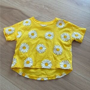 Zara Yellow Kids Tee with Daisy Print